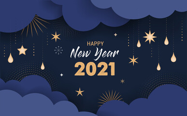 Obraz na płótnie Canvas Happy new 2021 year - Elegant abstract background, banner. Vector concept design 