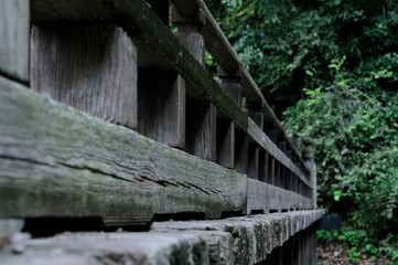 苔寺の廊下の桟