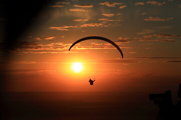 Fototapeta na wymiar Paragliding above the Palouse Wheat Field