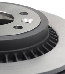 Part of a car brake disc isolated on white background