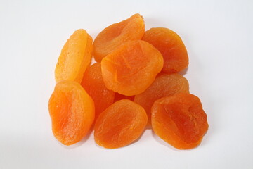 dried apricots on a white background