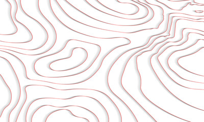 Line of topography. Mountain hiking.Light topographic map concept with space for your copy. 3D Cartography concept background. Map mockup infographics.World map Template.