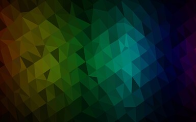 Dark Multicolor, Rainbow vector polygonal pattern.
