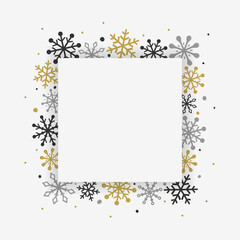 Empty Christmas card. Concept of background with Xmas snowflakes. Vector