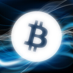 Futuristic cryptocurrency design with Bitcoin symbol