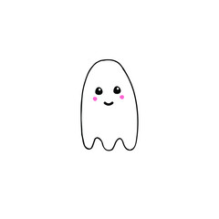 Vector hand drawn doodle sketch ghost isolated on white background