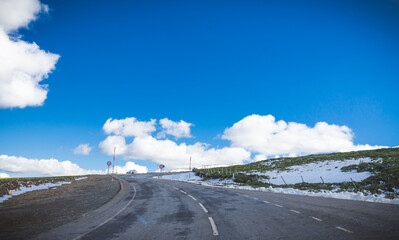 snowy road in the mountain
