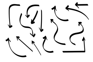 Doodle symbols. Pointer icons. Pointer graphic symbols.