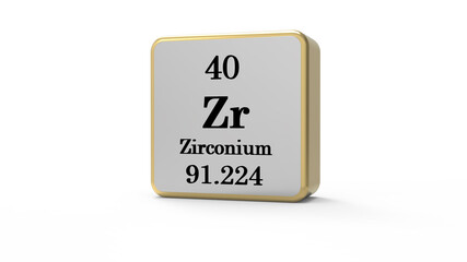 3d Zirconium Element Sign. Stock image	