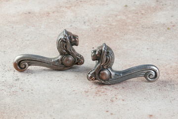 Obraz premium Antique aluminum door handles