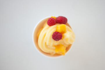 mango yogurt overhead shot