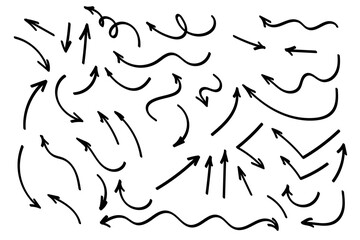 Doodle symbols. Pointer icons. Pointer graphic symbols.