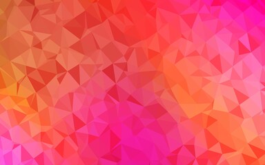 Fototapeta premium Light Pink, Yellow vector shining triangular pattern.