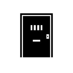 Prison door silhouette icon. Clipart image isolated on white background.