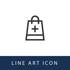 Add Item Shopping Bag Illustration Single Icon Design Vector EPS 10
