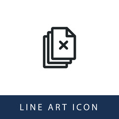Delete Files Illustration Single Icon Design Vector EPS 10