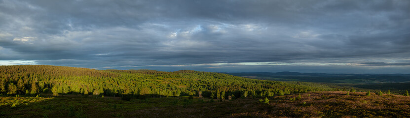 View on the Brdy forest. Mountain range in the Czech republic. Horizontal picture by Czech forest.