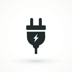 Plug-in, electrical vector icon Plug electric cable wire icon logo isolated sign symbol vector illustration