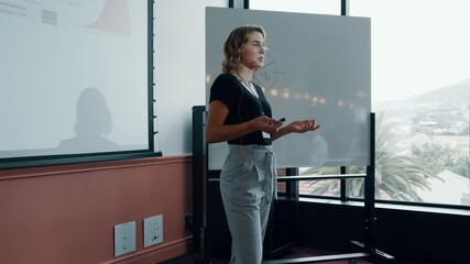 Business woman giving presentation with attendees clapping hands. Business people applauding after successful presentation.
- Powered by Adobe