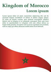 Fototapeta premium Flag of Morocco, Kingdom of Morocco. template for award design, an official document with the flag of Morocco. Bright, colorful vector illustration