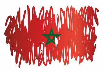 Flag of Morocco, Kingdom of Morocco. Bright, colorful vector illustration