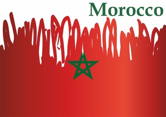 Flag of Morocco, Kingdom of Morocco. Bright, colorful vector illustration