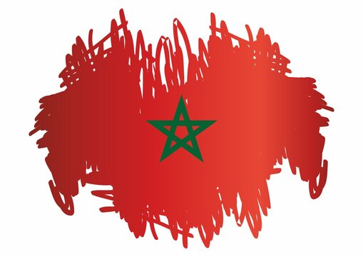 Flag of Morocco, Kingdom of Morocco. Bright, colorful vector illustration