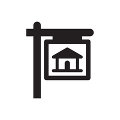 property sign icon - real estate marketing billboard icon	