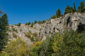 Ousel Falls Park Trail in Custer Gallatin National Forest, Montana. USA. Back to Nature concept.