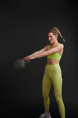 Fitness Model Demonstrates Movement