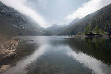 Lava Lake (Cascade Creek) Trail in Custer Gallatin National Forest, Montana. USA. Back to Nature concept.