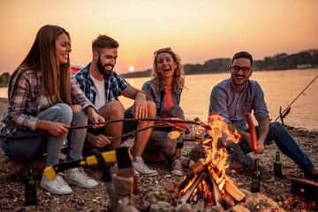 Group of friends on camping