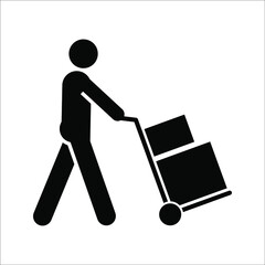 Man Moving Box Pictogram Icon Illustration design