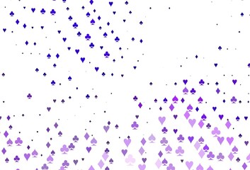 Light Purple vector texture with playing cards.