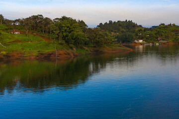 Fototapeta na wymiar Landscape of the Guatape dam in Antioquia - Colombia