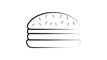 Double burger outline vector icon. Thin line black double burger icon, flat vector simple element illustration from editable food concept isolated stroke on white background