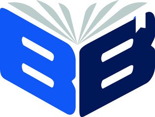 bb Initial letter book  logo vector concept. education icon