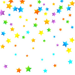 Rainbow Festive Confetti. Carnival Star Falling.