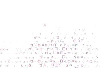 Light Blue, Red vector pattern with spheres, squares.