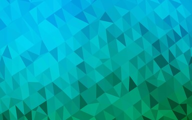 Light Blue, Green vector shining triangular background.