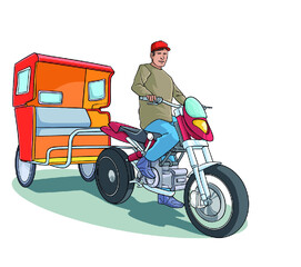 illustration of Bici taxi de Mexico