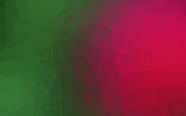 Light Green, Red vector abstract polygonal cover.