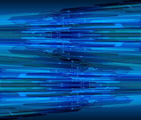 Blue cyber circuit future technology concept background