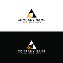 Triangle logo. Minimal geometry. Gray background. Stock vector.