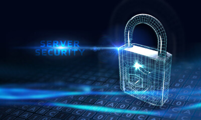Cyber security data protection business technology privacy concept. Server security