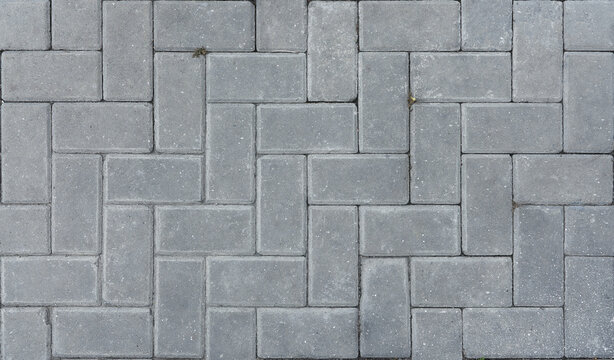 Gray paver brick stone floor