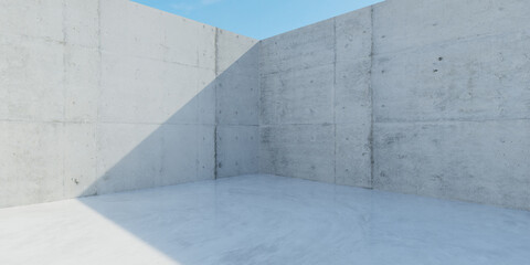 Outdoor industry style concrete wall and floor