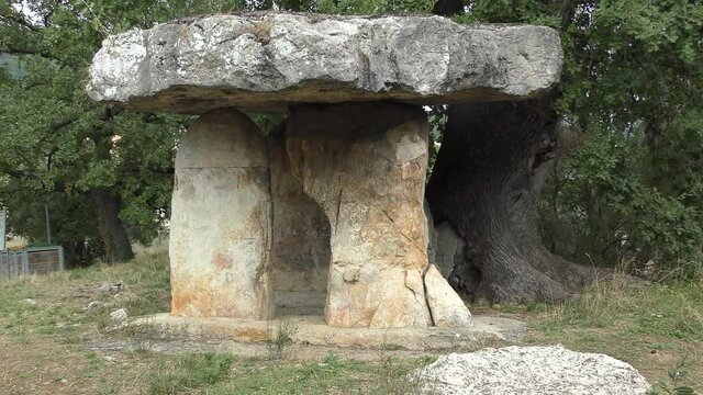 The mighty Pierre de la F&eacute;e in Draguignan, a  single-chamber megalithic tomb