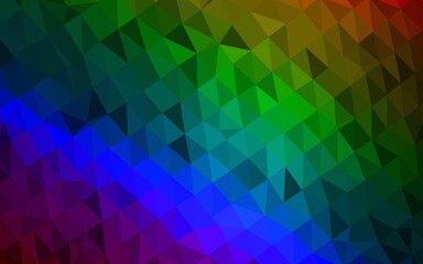 Dark Multicolor, Rainbow vector polygonal pattern.