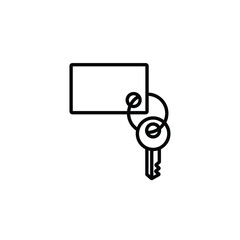 Key and keycard thin icon vector